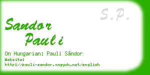 sandor pauli business card