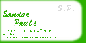 sandor pauli business card